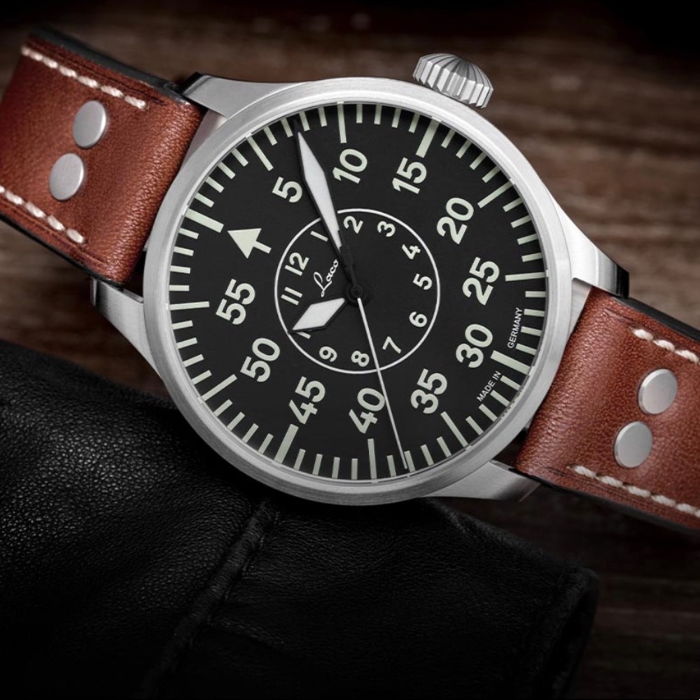 Laco Aachen 42 Black B-Dial Automatic Pilot’s Watch